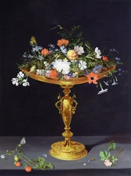 Bloemen in een Gouden Tazza